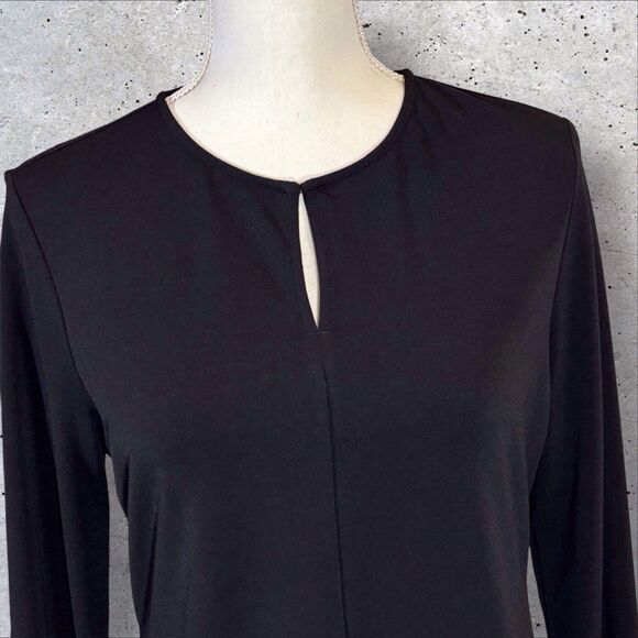 Lauren Ralph Lauren Tunic Key Hole Front Womens Petite Medium PM Black - Picture 5 of 9